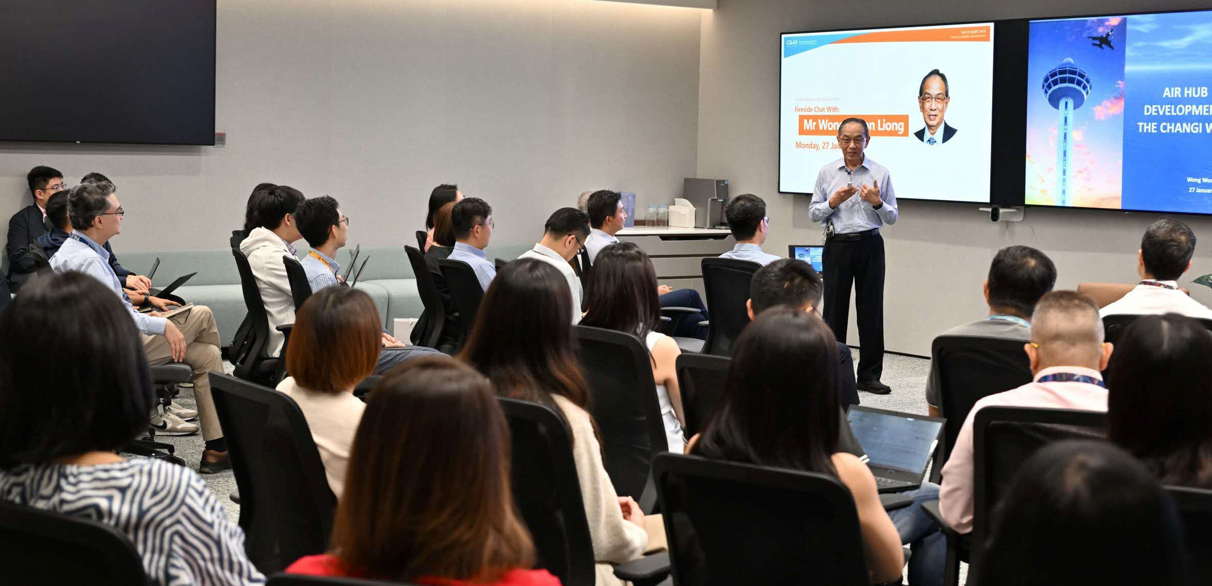 Staff attending a talk